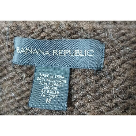 Vtg 90's banana Republic Women large sweater mohair mockneck brown earthtone - Picture 5 of 7